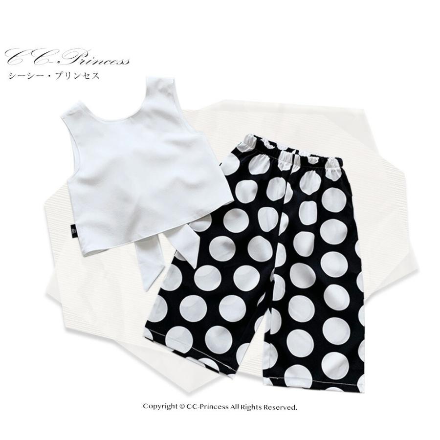 ２ピースノースリーブセットアップ 2way 子供服 夏 女の子 リボン 白 ブラック 水玉 Cc Gd 258 Cc Princess ヤフー店 通販 Yahoo ショッピング