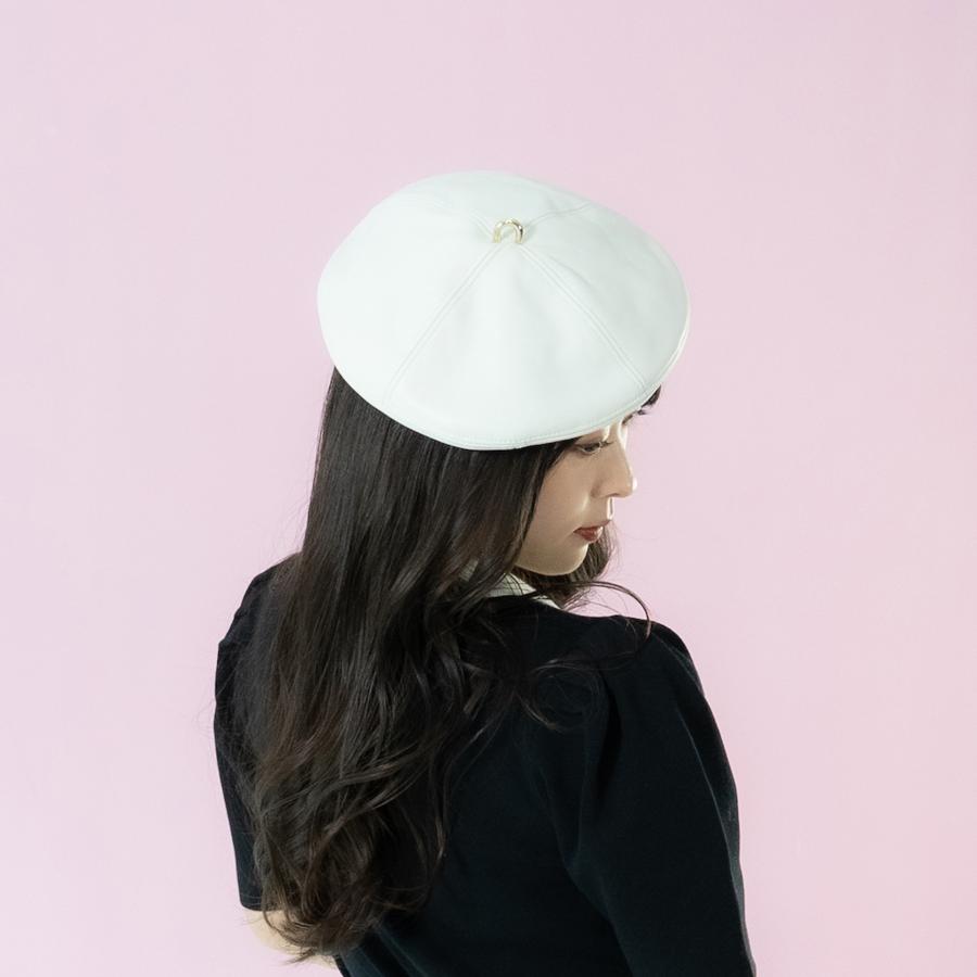 帽子 ベレー帽 レディース 高品質 レザー シンプル 大きめ やわらか