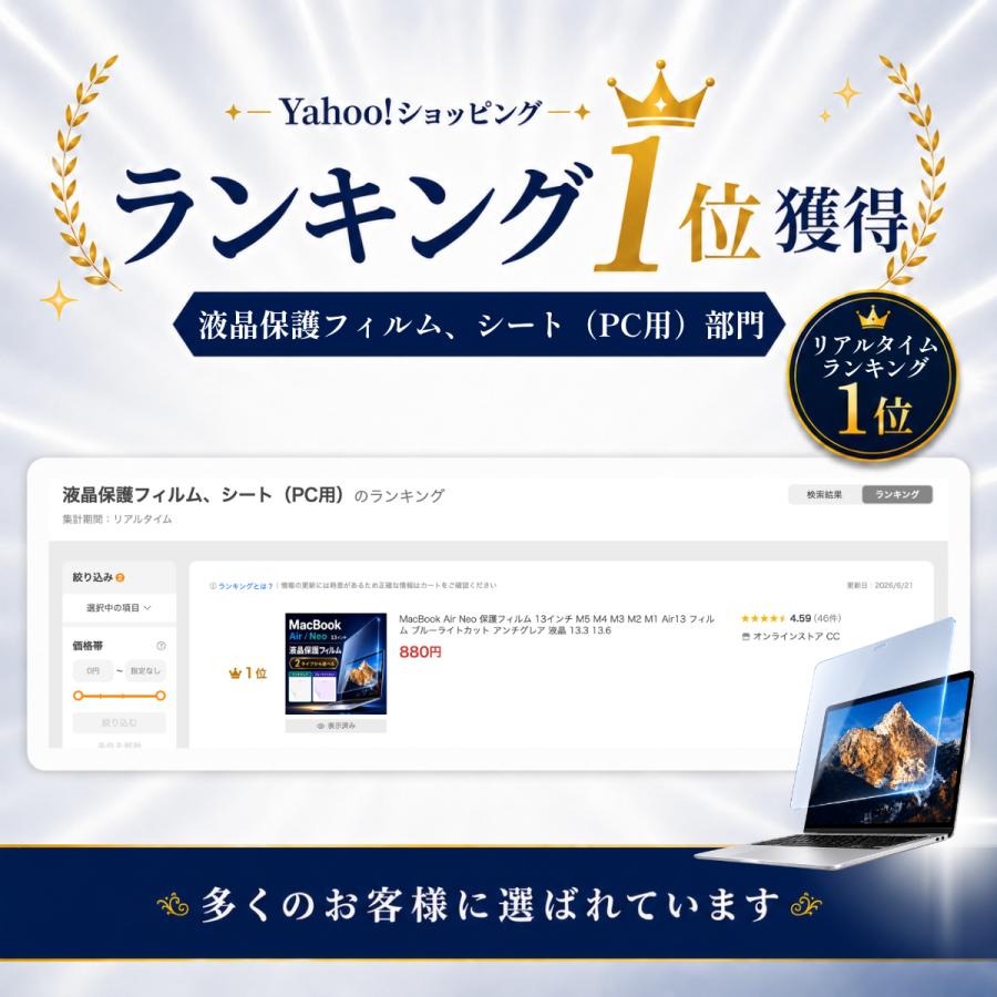 MacBook Air Neo 保護フィルム 13インチ M5 M4 M3 M2 M1 Air13