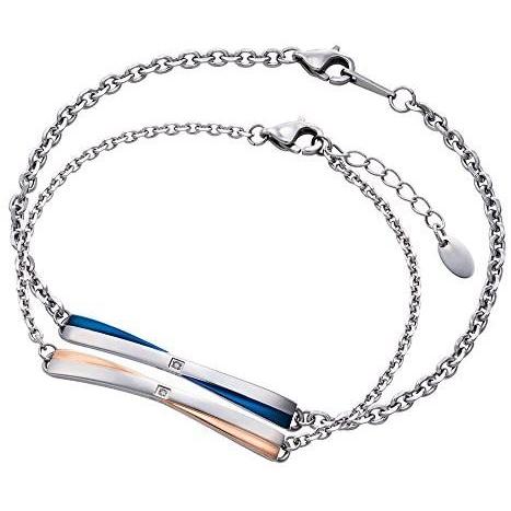 即発送可能 ホワイトクローバー ペアブレスレット カップル 人気 ブランド サージカルステンレス アレルギーフリー ダイヤモンド 独創的 Skylanceronline Com