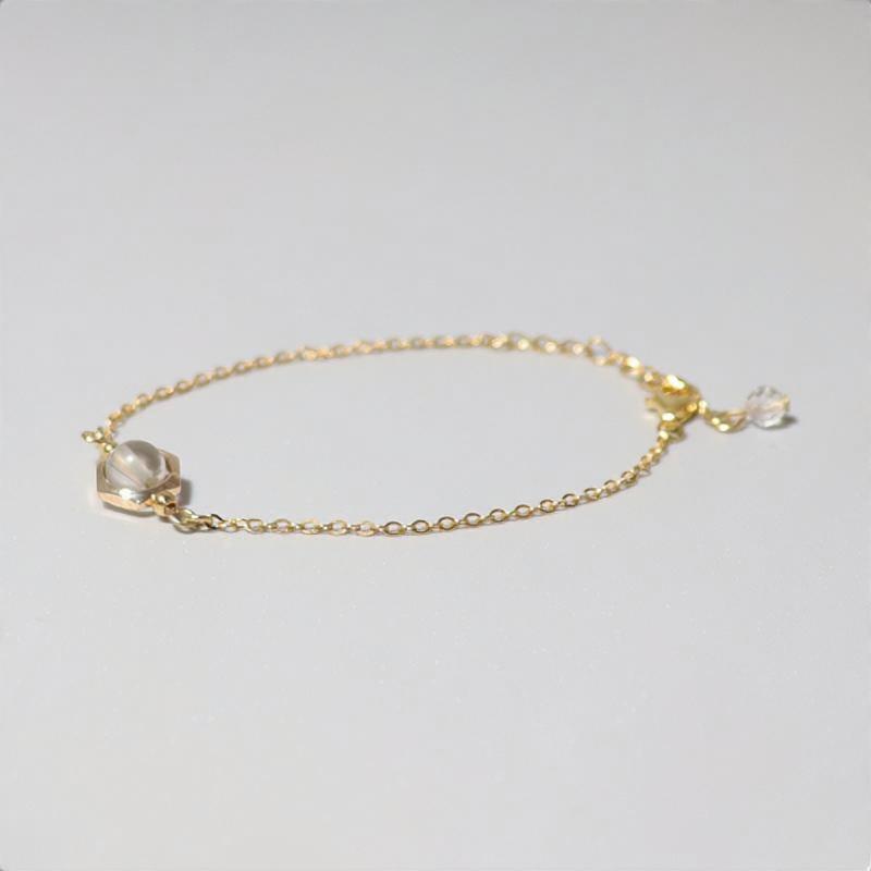 誕生石 ブレスレット チェーン トパーズ 11月 華奢 細身