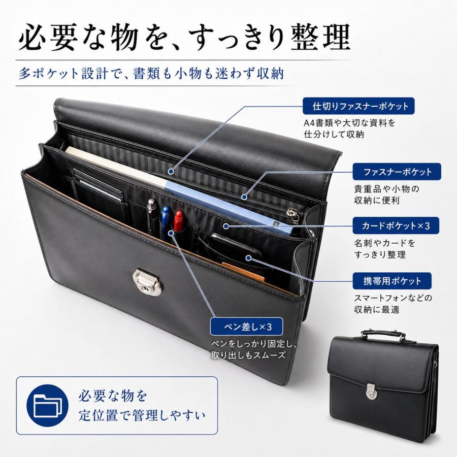 クロコ型押しビジネスバッグ A4書類対応 クロコ型押し メンズ ブリーフ