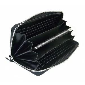 訳あり メンズレザーロングウォレット ダコタレザーラウンドファスナーウォレット 本革牛革 紳士用 長財布 ブラックAnonymアノニム 送料無料 |  | 05