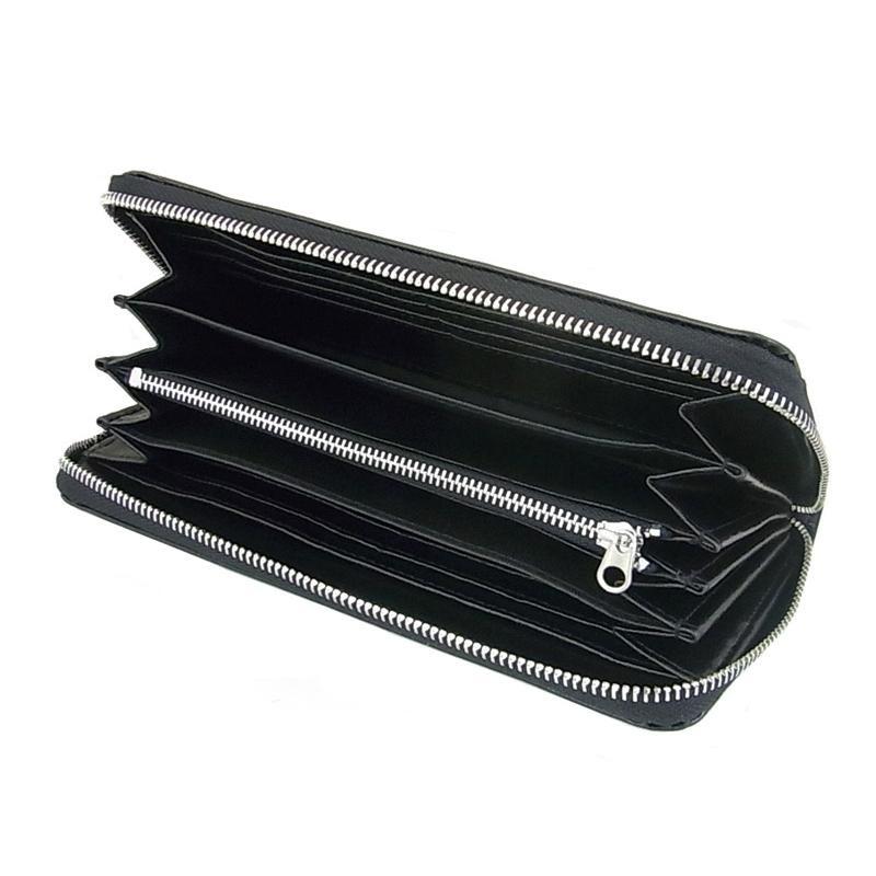 訳あり メンズレザーロングウォレット ダコタレザーラウンドファスナーウォレット 本革牛革 紳士用 長財布 ブラックAnonymアノニム 送料無料 |  | 06