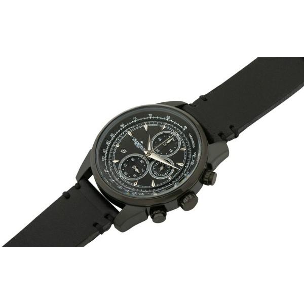 安心の日本製 クロノグラフ 腕時計 最高級イタリアンレザーベルト 紳士用GRANDEUR PLUS グランドール プラス  腕時計 黒文字盤 黒ベルト  grp001b1｜cccstores｜05