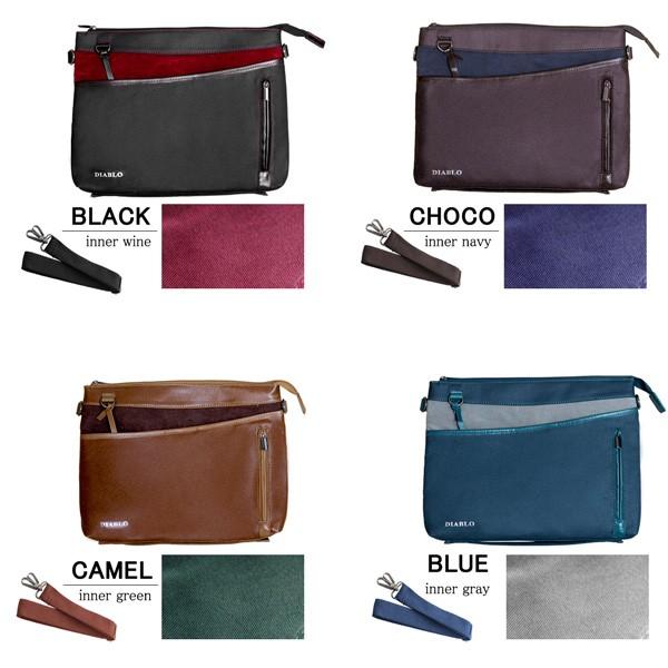 DIABLOディアブロ クラッチバッグ メンズ ショルダーバッグ バイカラ