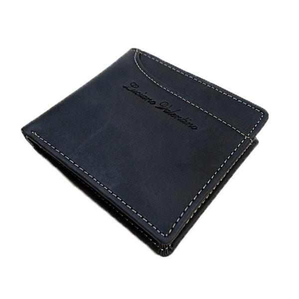 箱無し  メンズ 定番 本革 牛革 定番のデザイン カードスライダーLUCIANO VALENTINO ルチアーノ・バレンチノ  短財布 ブラック luv2004bk |  | 01