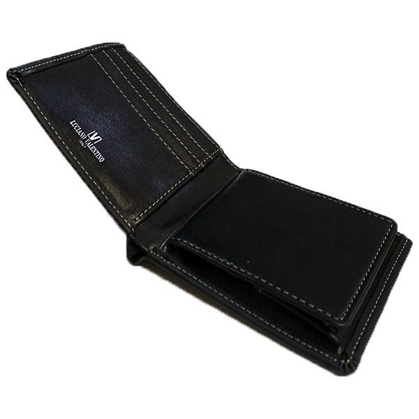 箱無し  メンズ 定番 本革 牛革 定番のデザイン カードスライダーLUCIANO VALENTINO ルチアーノ・バレンチノ  短財布 ブラック luv2004bk |  | 02