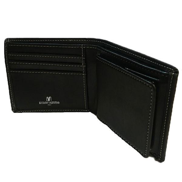 箱無し  メンズ 定番 本革 牛革 定番のデザイン カードスライダーLUCIANO VALENTINO ルチアーノ・バレンチノ  短財布 ブラック luv2004bk |  | 03
