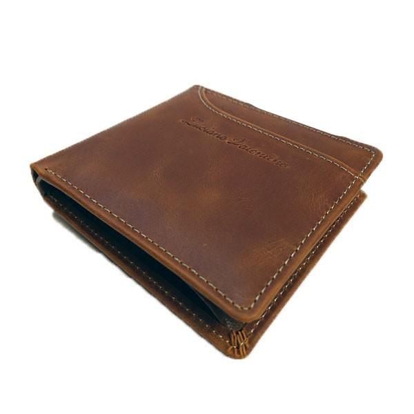箱無し  メンズ 定番 本革 牛革 定番のデザイン カードスライダーLUCIANO VALENTINO ルチアーノ・バレンチノ  短財布 キャメル luv2004ca | 