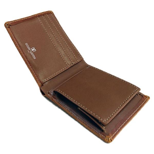 箱無し  メンズ 定番 本革 牛革 定番のデザイン カードスライダーLUCIANO VALENTINO ルチアーノ・バレンチノ  短財布 キャメル luv2004ca |  | 02