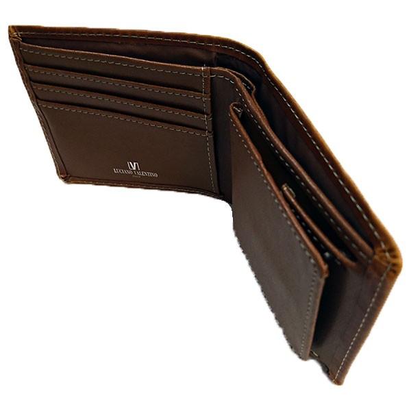 箱無し  メンズ 定番 本革 牛革 定番のデザイン カードスライダーLUCIANO VALENTINO ルチアーノ・バレンチノ  短財布 キャメル luv2004ca |  | 03