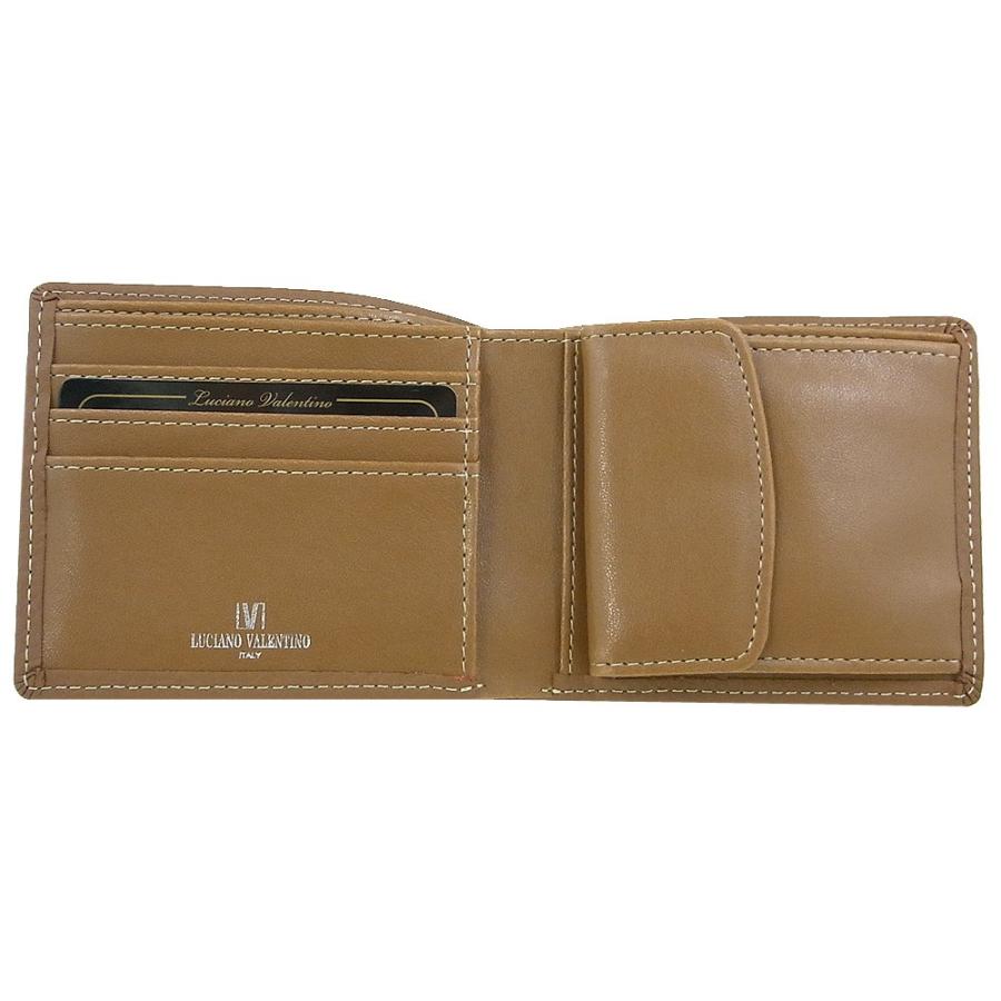 箱無し  メンズ 定番 本革 牛革 二つ折財布LUCIANO VALENTINO ルチアーノ・バレンチノ  短財布 キャメル luv3002ca |  | 02