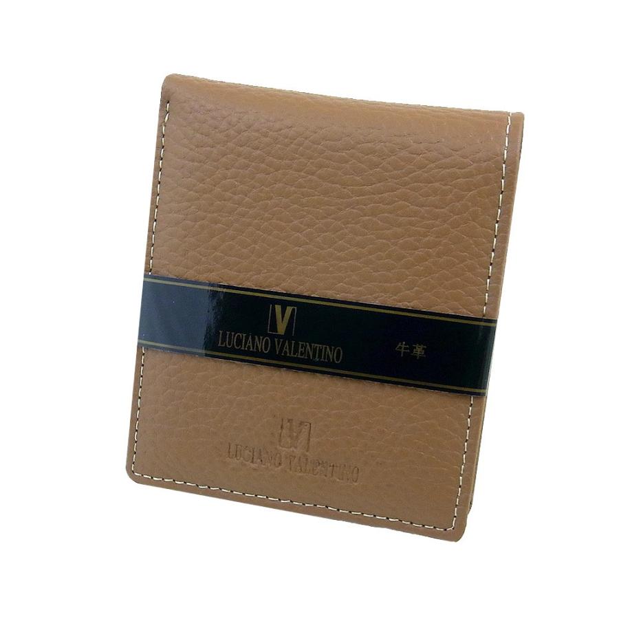 箱無し  メンズ 定番 本革 牛革 二つ折財布LUCIANO VALENTINO ルチアーノ・バレンチノ  短財布 キャメル luv3002ca |  | 05