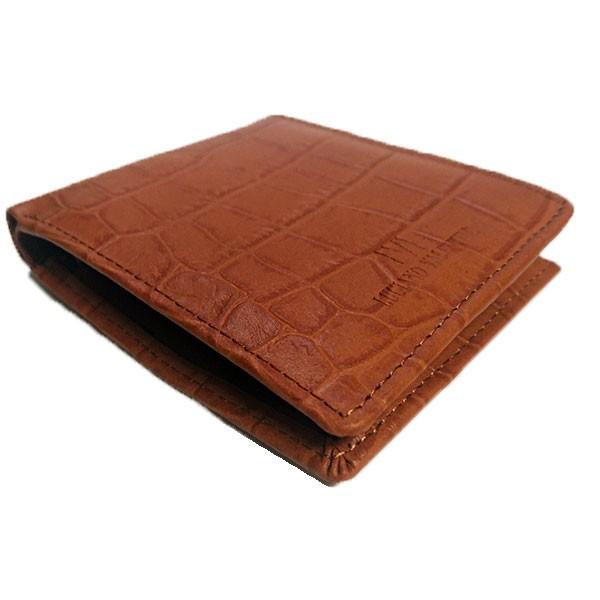 箱無し クロコ型押し メンズ 定番 紳士用ショートウォレットLUCIANO VALENTINO ルチアーノ・バレンチノ  短財布 キャメル luv4002ca |  | 01