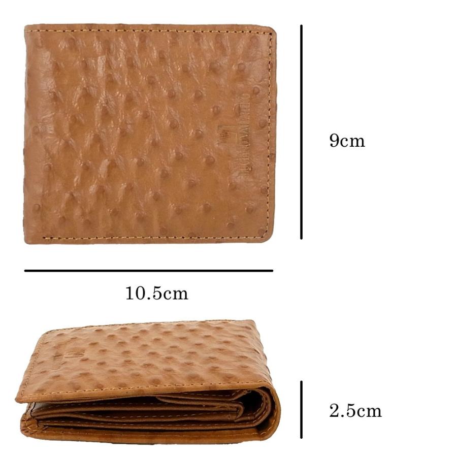 箱無し  メンズ 定番 本革 牛革 オーストリッチ型押し LUCIANO VALENTINO ルチアーノ・バレンチノ  短財布 キャメル luv5002ca |  | 04