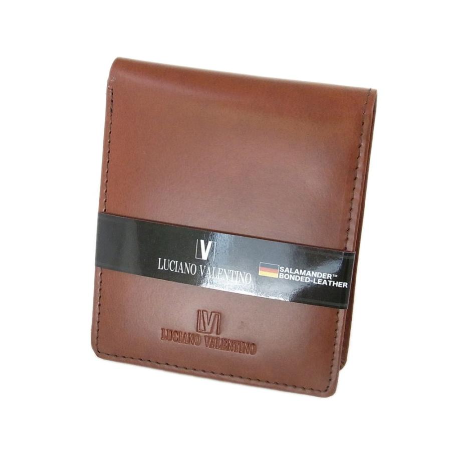 箱無し  メンズ 定番 二つ折り財布 サラマンダーボンデッドレザーLUCIANO VALENTINO ルチアーノ・バレンチノ  短財布 ブラウン luv7002br |  | 01