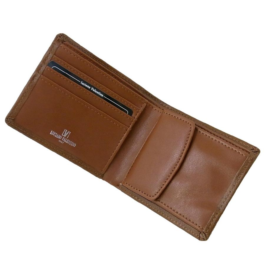 箱無し特価  メンズ 定番 サラマンダーレザー 紳士用 男性用LUCIANO VALENTINO ルチアーノ・バレンチノ  短財布 キャメル luv8002ca |  | 02