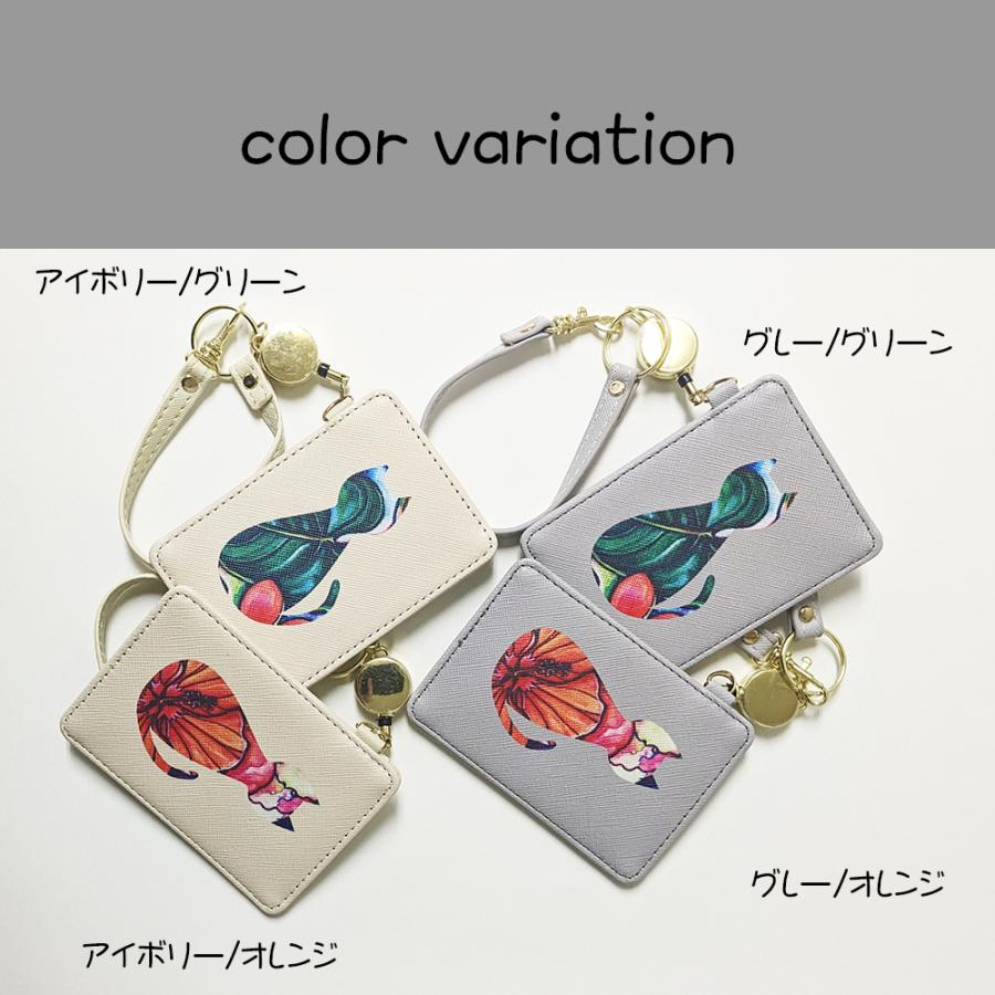 レディースパスケース 定期入れ ICカードケース かわいい おしゃれ パスケース 紛失防止 リール付きパスケース ネコ 猫 ねこ メンズ レディース  送料無料