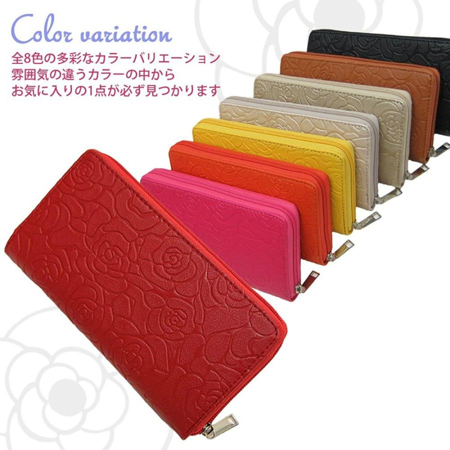 長財布 ラウンドファスナー カメリアモチーフ 花柄 レディースMaturi マトゥーリ  長財布 レッド mr060rd |  | 04