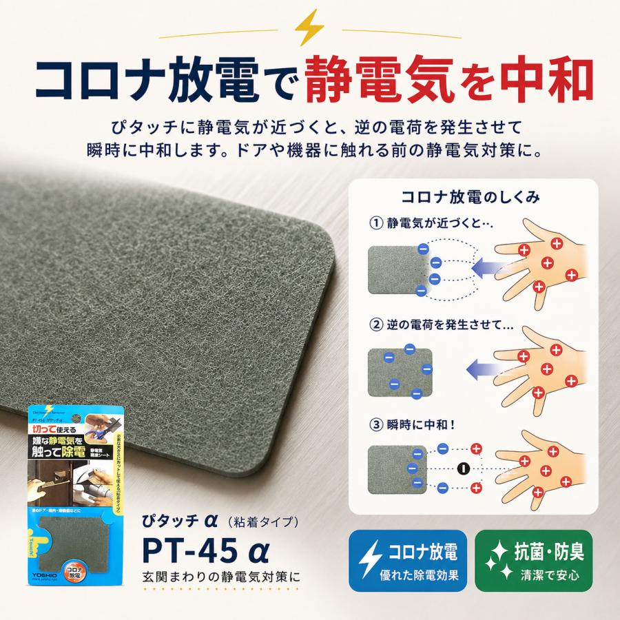 静電気除去グッズ 車 静電気除去シート  四角型ぴタッチ 静電気除去 静電放電 静電気除去 吸盤タイプ コロナ放電プレート 静電気除去シート 花粉 送料無料 |  | 08