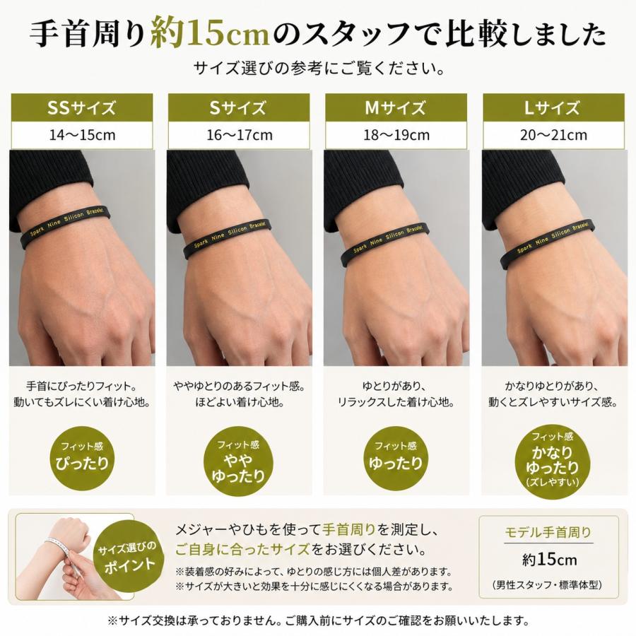 スパークナイン 静電気防止シリコンブレスレット 男女兼用 水回りに