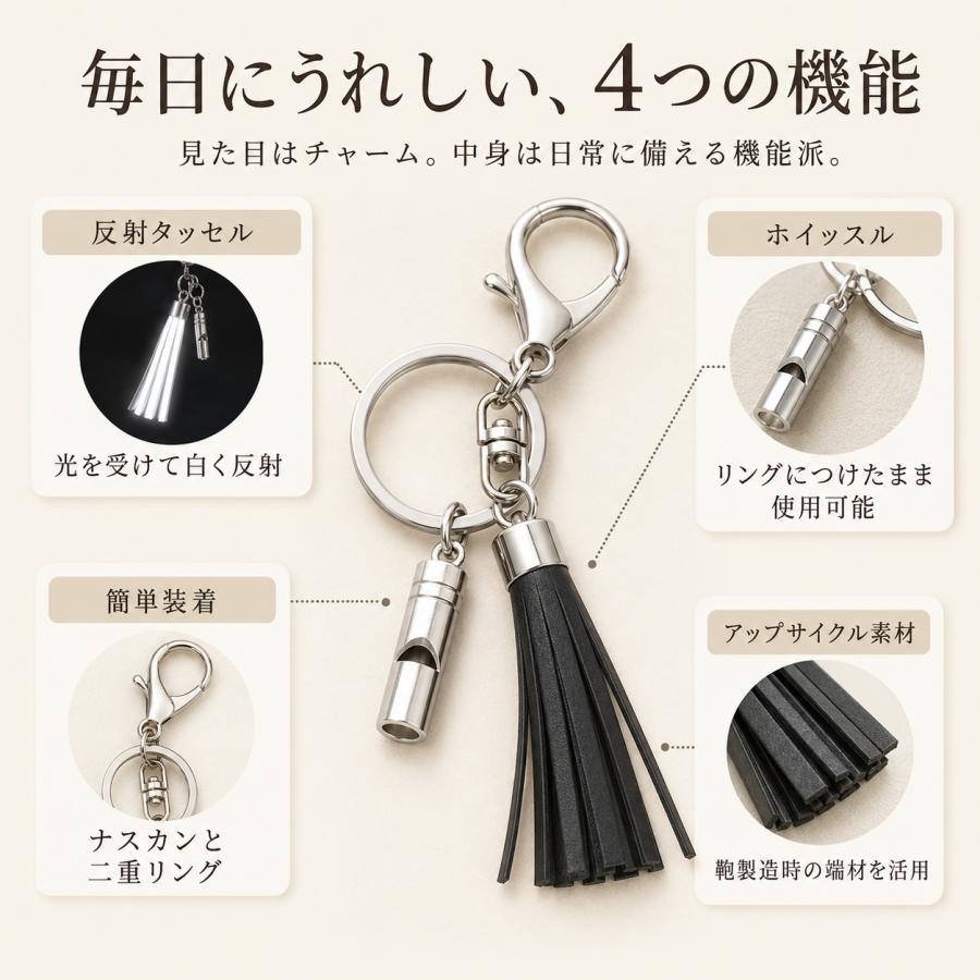 日本製 リフレクター 大人用反射材 タッセルリフレクター 反射 バンド バッグ 交通安全リフレクター 高輝度反射材 防犯 防災 高齢者 送料無料 |  | 07