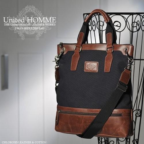 メンズショルダーバッグ トートバッグ United HOMME ユナイテッドオム ヴィンテージ加工2WAY 紳士用 男性用鞄 カバン 送料無料 | 