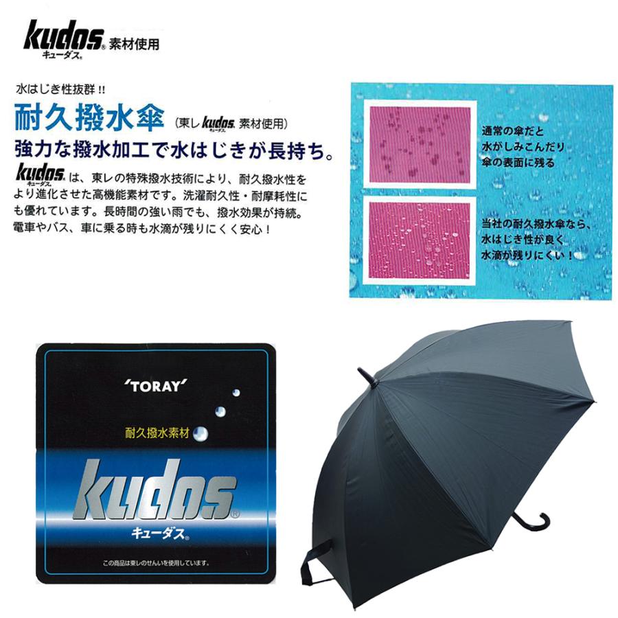 高耐久撥水テクノロジー素材採用 kudas 使用 メンズ傘 メンズ65センチ