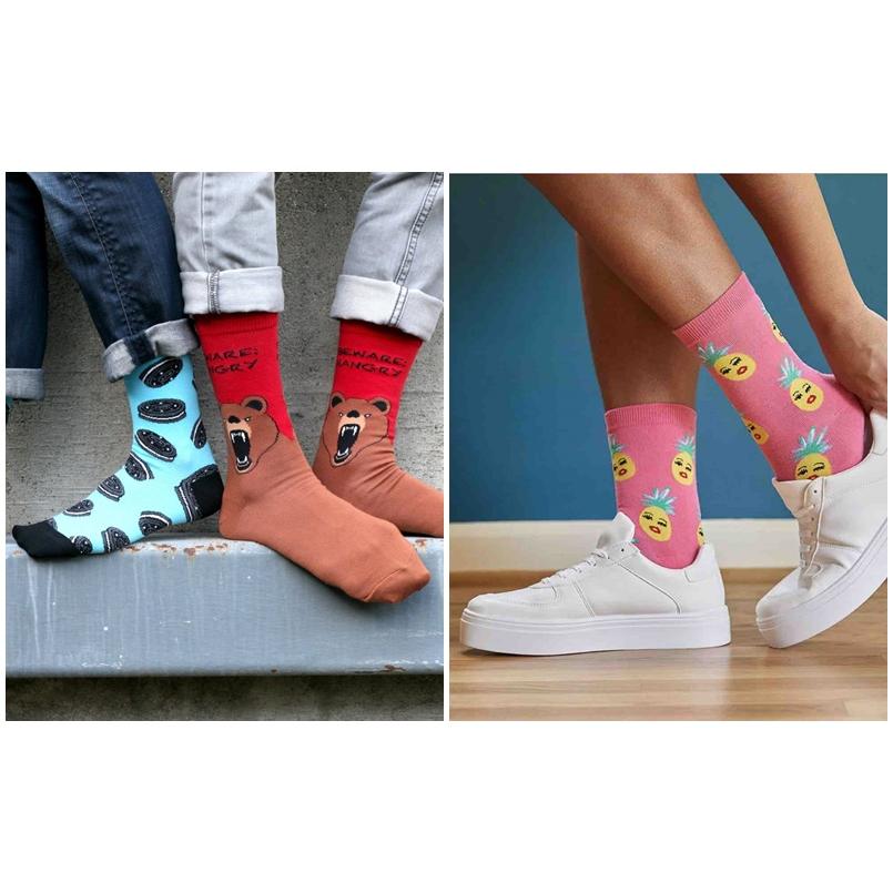 SOCK it to me ハイソックス レディース 靴下 派手 ハート ピンク 総柄