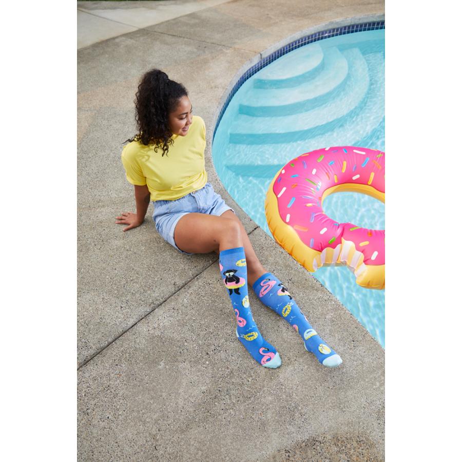 SOCK it to me ハイソックス レディース 靴下 派手 ハート ピンク 総柄