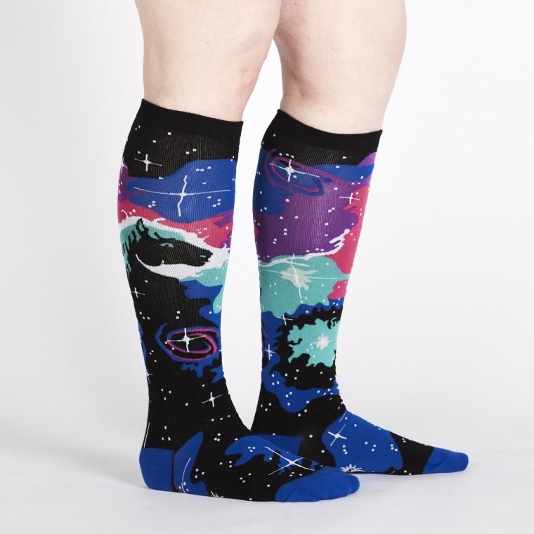 ソックス レディース 靴下 黒 ブラック 総柄 ペガサス 動物 宇宙 派手 Horsehead Nebula Sock It To Me｜ccilu｜02