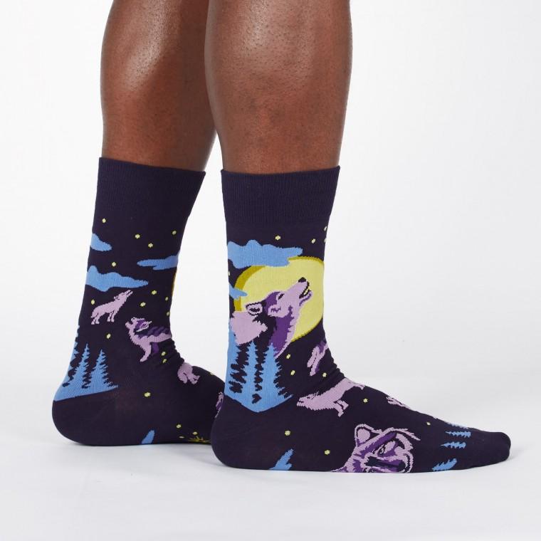 SOCK it to me ソックス メンズ 靴下 総柄 オオカミ 動物 クルー