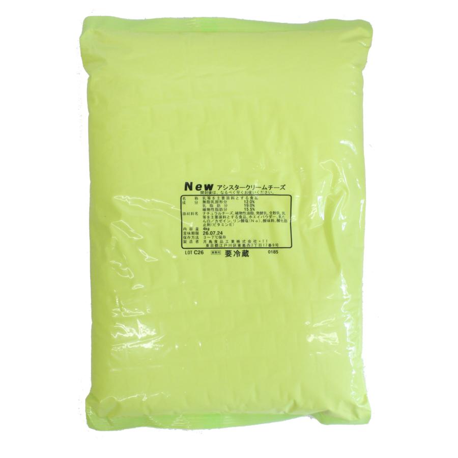 NEWアシスタークリームチーズ(4kg×3) / 冷蔵 クール便 月島食品 製菓