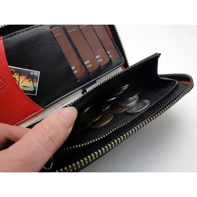 財布 二つ折り財布 ラウンド財布 オーガナイザー メモパッド 革 メンズ