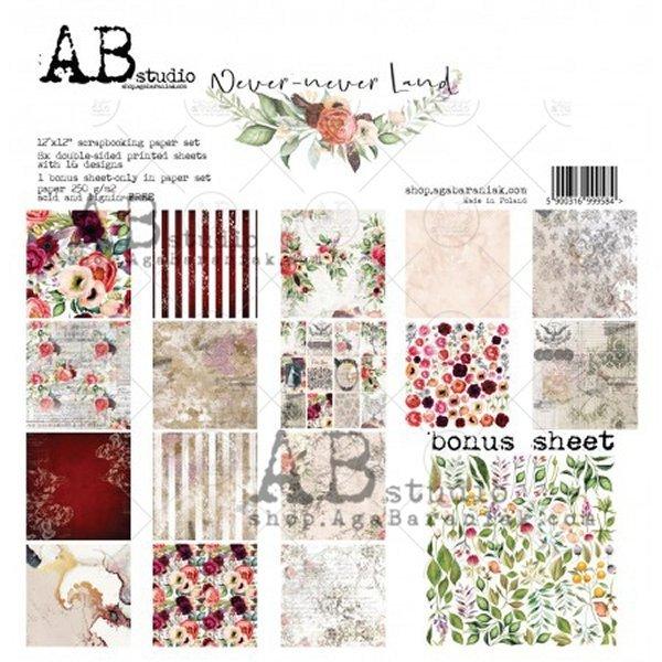 Ab Studio ポーランド 作品販売可能 スクラップブッキング 12インチペーパー Never Never 紙素材 結婚祝い アシッドフリー Land 花 材料