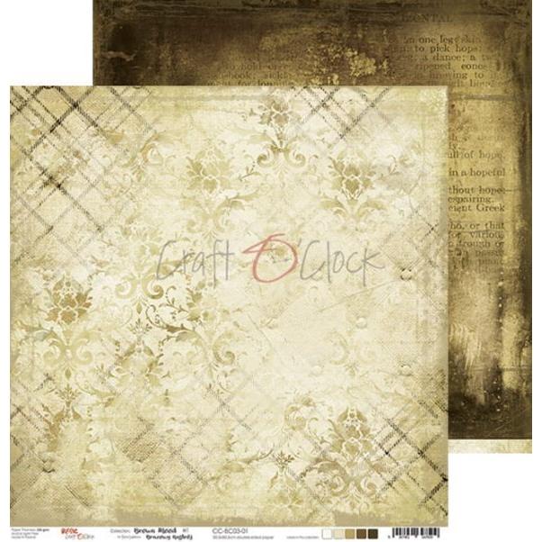 Craft O 039 Clock ポーランド 卓出 作品販売可能 12インチ スクラップブッキング用ペーパー ブラウンムード 茶 Mood 背景 Brown 壁紙 6シート 12デザイン アシッドフリー