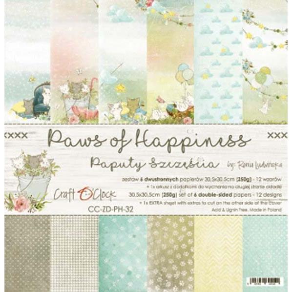 マーケット Craft O 039 Clock ポーランド 作品販売可能 スクラップブッキング用ペーパー Paws Of Happiness