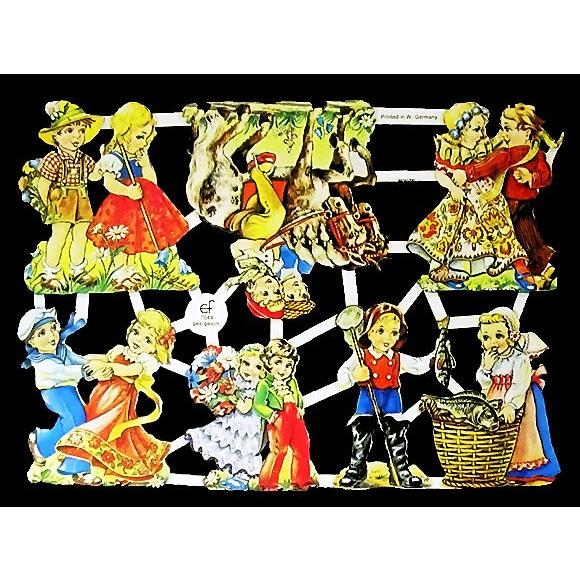 作品販売可能 ドイツ製クロモス 50年代の子供達 7044 コラージュ 日本全国 送料無料 ラメ無し デコパージュ スクラップブッキング