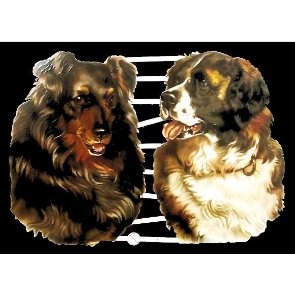 驚きの価格が実現 作品販売可能 ドイツ製クロモス 2匹の大きな犬