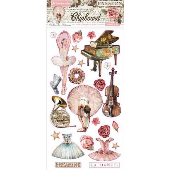 スタンペリア Stamperia チップボード パッション ダンサー バレリーナ 音楽 楽器 ピアノ バイオリン Passion 15x30cm Dflcb21 Impexco Be
