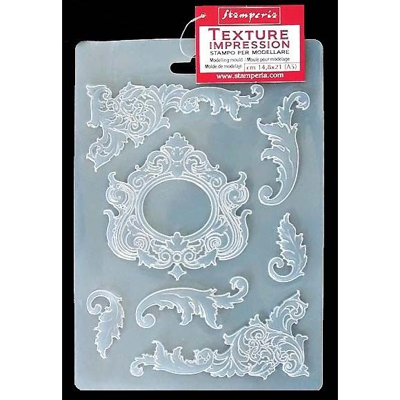 スタンペリア Stamperia イタリア A5 モールド 樹脂粘土型 スピード対応 全国送料無料 抜き型 レジン型 Flexible Mold ねんど型 Swirls K3pta515 Pvc 彫刻