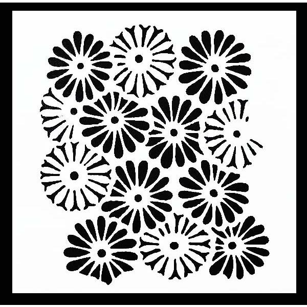 ステンシル ミニプレート デザインプレート モチーフ Stencil Pattern インクパッド クラフト デコパージュ スタンプ 人気激安 花 ペイント