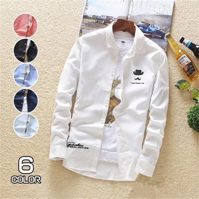 カジュアルシャツ メンズ 長袖シャツ 春物 開襟シャツ おしゃれ トップス スリム 白シャツ ビジネス 通学 セール Cs 011 Cs 011 Ccqueen 通販 Yahoo ショッピング