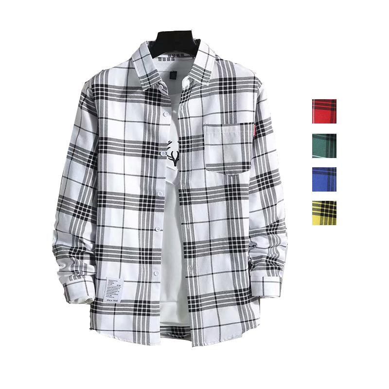 カジュアルシャツ メンズ チェック 長袖 コーディネート ファッショナブル ゆったり レギュラー 通勤 ビジネス学生 大人 春秋 cs-044 | 