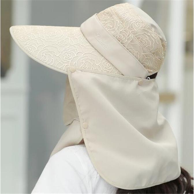 翌日発送レディースつば広帽子 UVカット折畳み可 つば広 日よけ フェイスカバー付 サンバイザー 日焼け 紫外線対策 ハット ネックカバー ウイルス対策 |  | 01