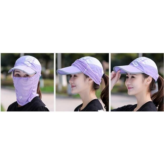 3WAYサンキャップ フェイスカバー付き帽子 日よけ帽子 マスク付き帽子 ランニング用 帽子 ゴルフ レディース UVカット 日除け 日焼け防止 紫外線カット |  | 12