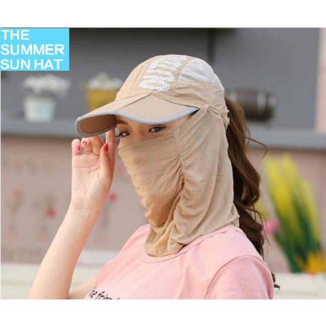 3WAYサンキャップ フェイスカバー付き帽子 日よけ帽子 マスク付き帽子 ランニング用 帽子 ゴルフ レディース UVカット 日除け 日焼け防止 紫外線カット |  | 07