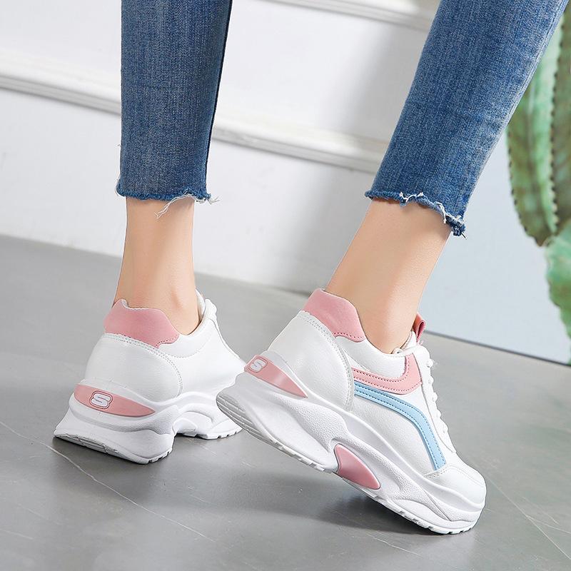 厚底スニーカー レディース シューズ ダット カジュアル 白 ベージュ 靴 シンプル スニーカー 履きやすい 歩きやすい 美脚 可愛い Skt 003 Skt 003 Ccqueen 通販 Yahoo ショッピング