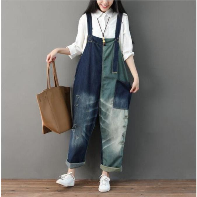 デニムサロペットオーバーオール レディース サロペット マキシ丈 ゆったり 大きいサイズ ワンピース オールインワン ワイドパンツ 春 夏 秋 冬 Ss 066 Ss 066 Ccqueen 通販 Yahoo ショッピング
